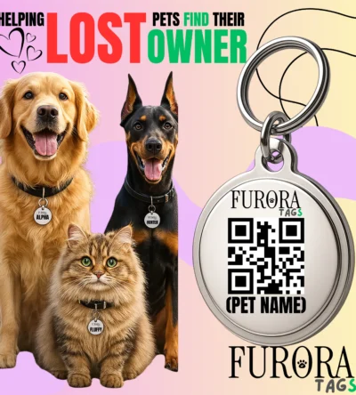 FuroraTags™ – Smart Pet ID Tags with QR Code